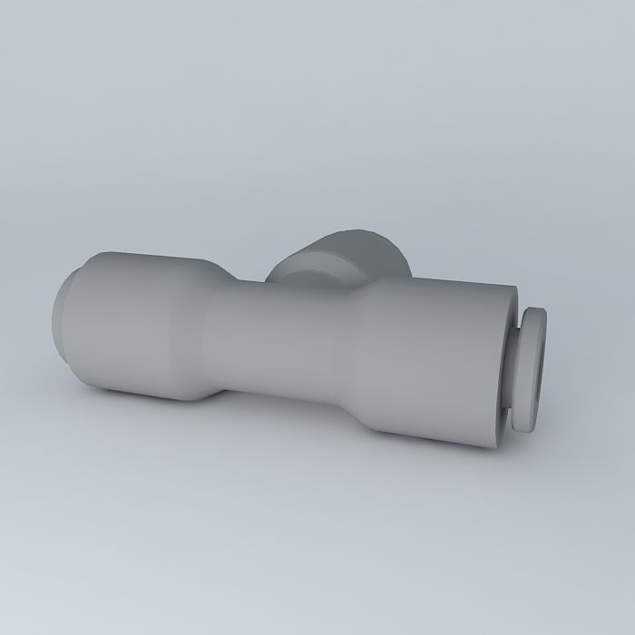Té uneven diameters 4 6 Free 3D model_1