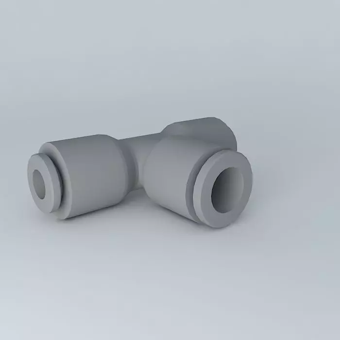 Té uneven diameters 4 6 Free 3D model_0