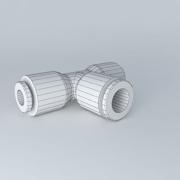 Té uneven diameters 4 6 Free 3D model_3