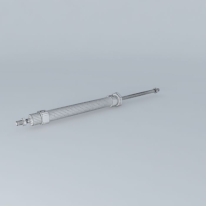 ISO 6432 cylinder diameter 20 mm through rod. Free 3D model_4