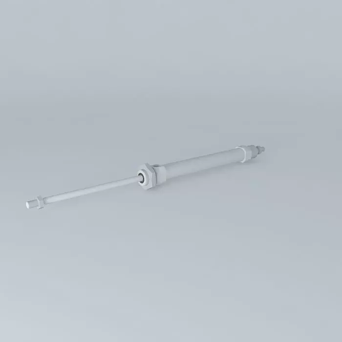 ISO 6432 cylinder diameter 20 mm through rod. Free 3D model_0