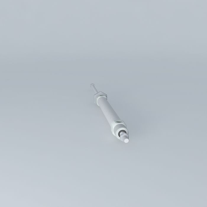 ISO 6432 cylinder diameter 20 mm through rod. Free 3D model_2