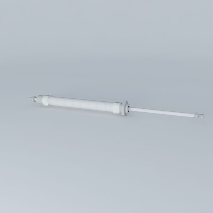 ISO 6432 cylinder diameter 20 mm through rod. Free 3D model_1