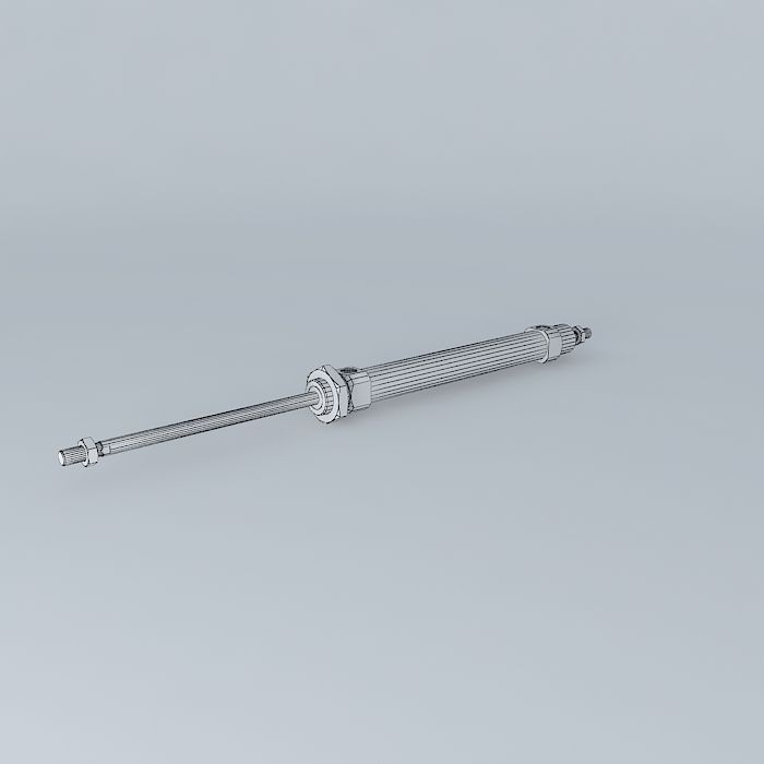 ISO 6432 cylinder diameter 20 mm through rod. Free 3D model_3