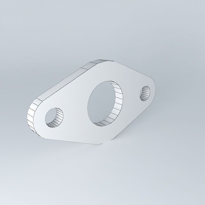 Cylinder mounting flange ISO 6432 diameter 8 and 10 mm Free 3D model_3