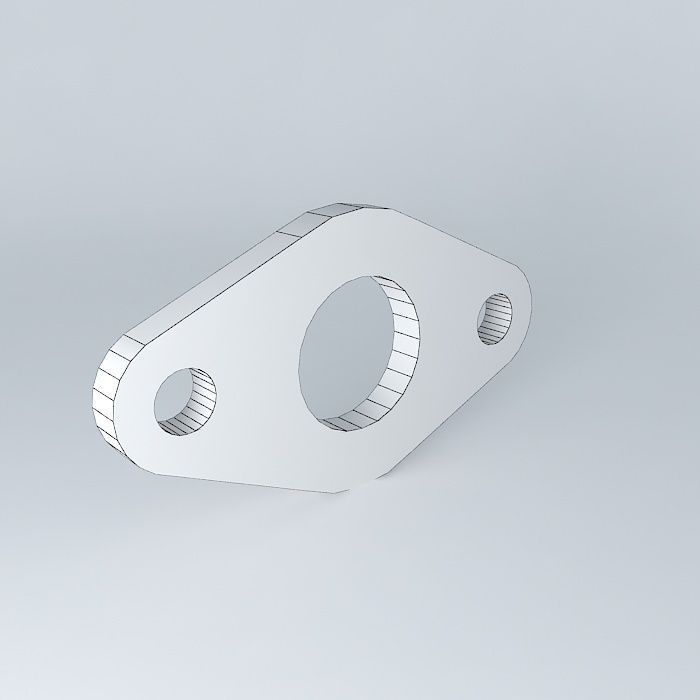 Cylinder mounting flange ISO 6432 diameter 8 and 10 mm Free 3D model_4