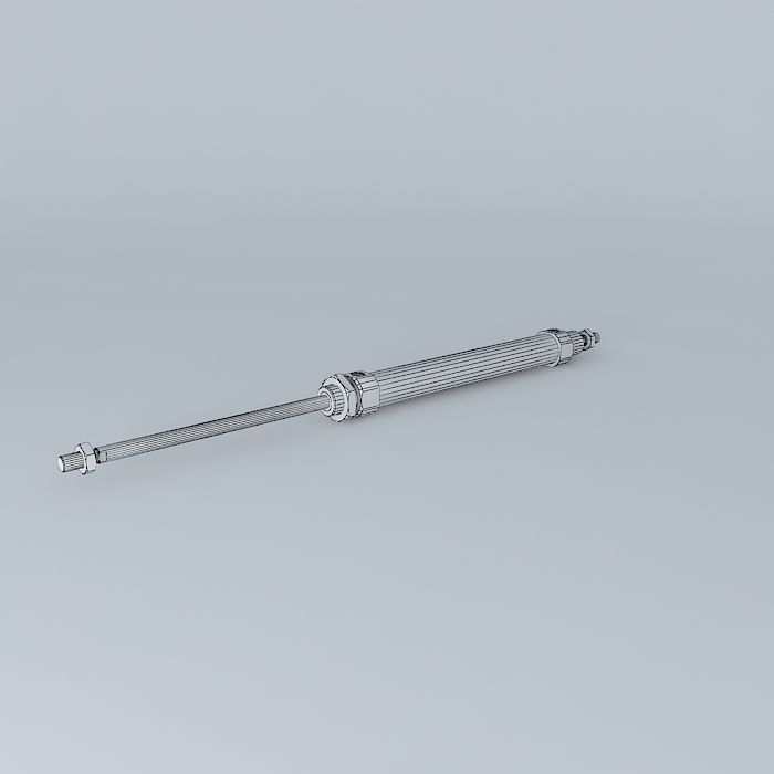 ISO 6432 cylinder diameter 25 mm through rod. Free 3D model_3