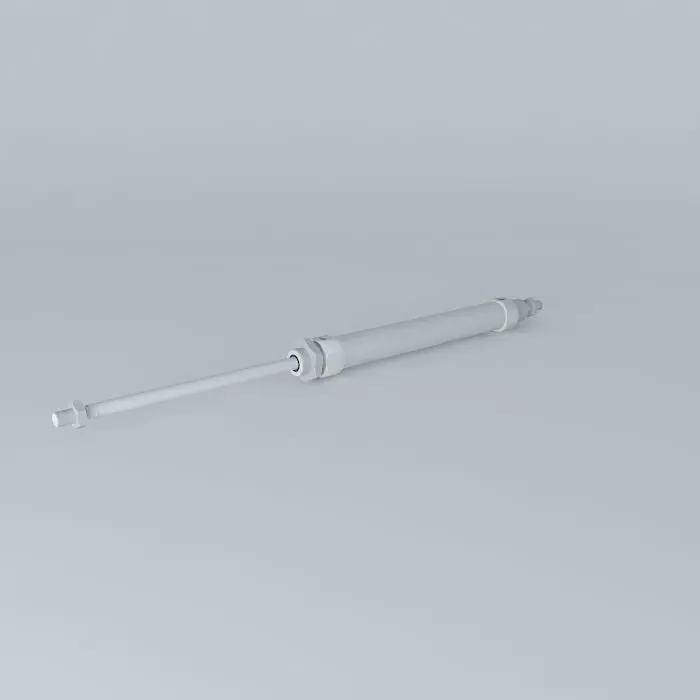 ISO 6432 cylinder diameter 25 mm through rod. Free 3D model_0
