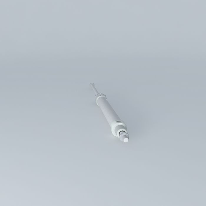 ISO 6432 cylinder diameter 25 mm through rod. Free 3D model_2