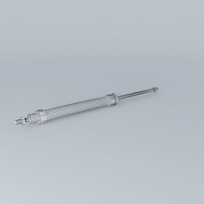 ISO 6432 cylinder diameter 25 mm through rod. Free 3D model_4