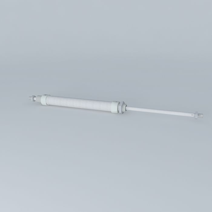 ISO 6432 cylinder diameter 25 mm through rod. Free 3D model_1