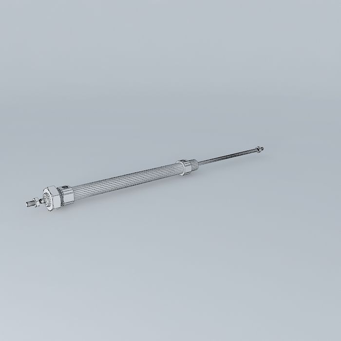ISO 6432 cylinder diameter 10 mm through rod. Free 3D model_3