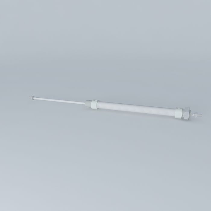 ISO 6432 cylinder diameter 10 mm through rod. Free 3D model_1