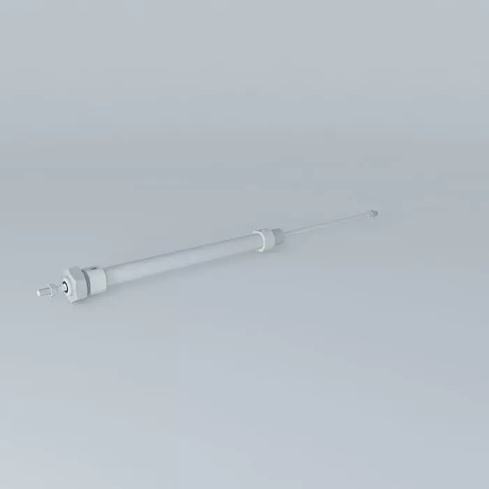 ISO 6432 cylinder diameter 10 mm through rod. Free 3D model_0