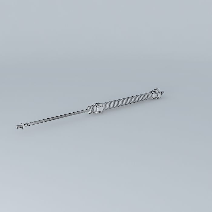 ISO 6432 cylinder diameter 10 mm through rod. Free 3D model_4