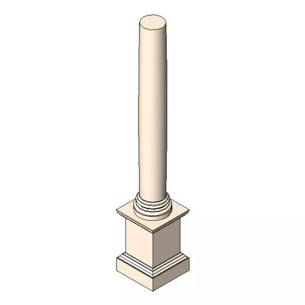 Column w Pedestal Free 3D model_0
