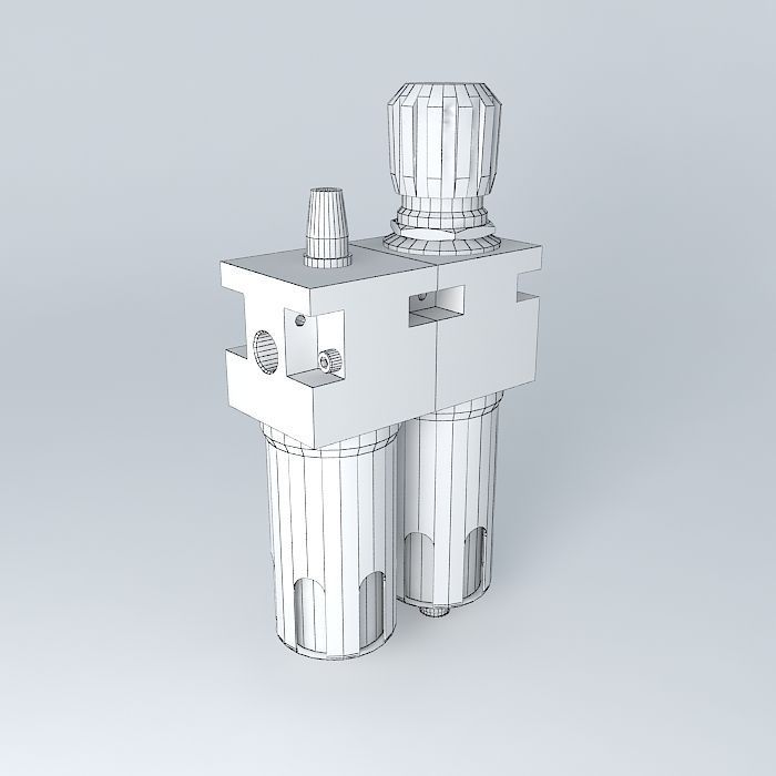 Filter regulator lubricator 3 8 preassembled Free 3D model_4