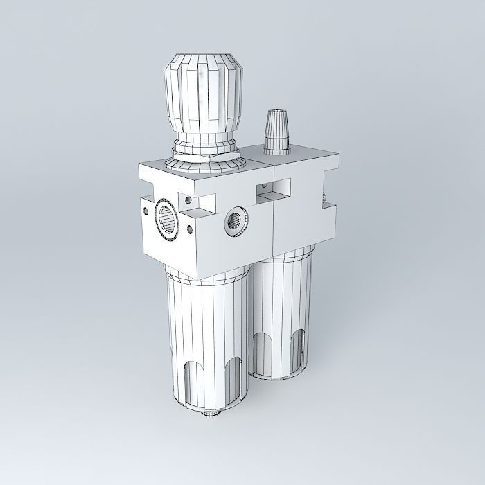 Filter regulator lubricator 3 8 preassembled Free 3D model_3