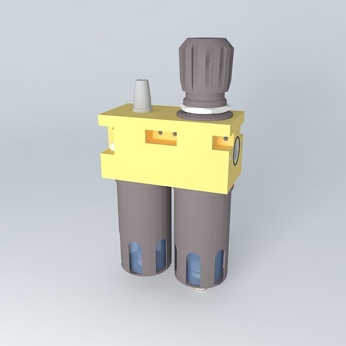 Filter regulator lubricator 3 8 preassembled Free 3D model_1
