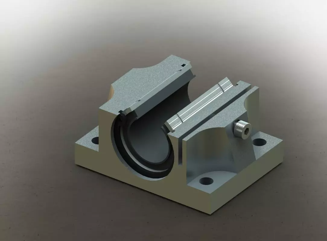 TBR20UU CNC Linear Ball Bearing Support Unit 20MM Free 3D model
