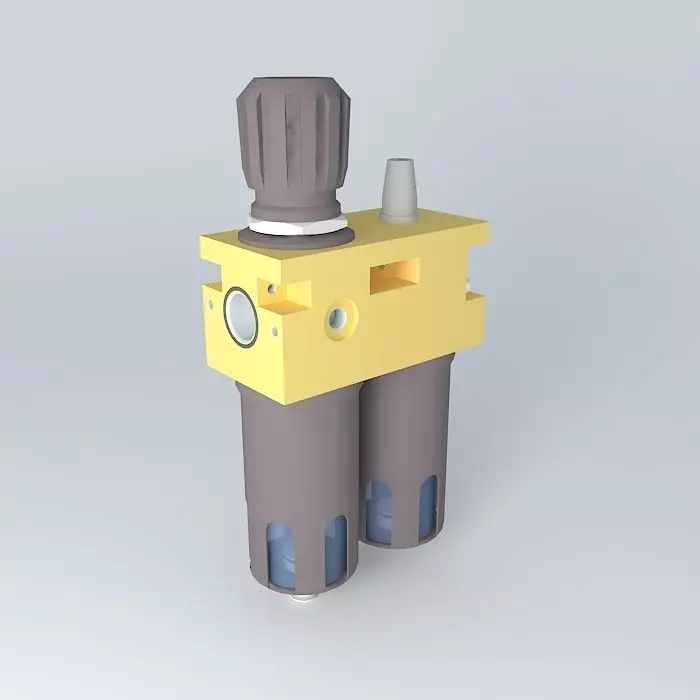 Filter regulator lubricator 1 2 preassembled Free 3D model_0