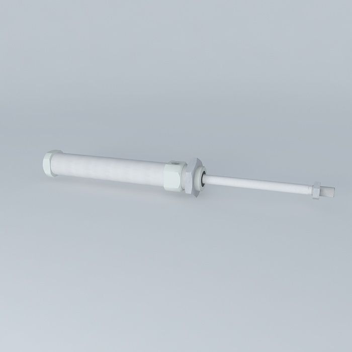 ISO 6432 cylinder diameter 20 mm flat back. Free 3D model_1