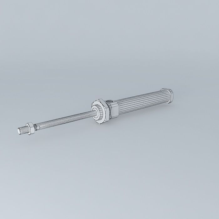 ISO 6432 cylinder diameter 20 mm flat back. Free 3D model_3