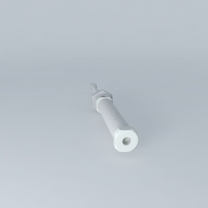 ISO 6432 cylinder diameter 20 mm flat back. Free 3D model_2