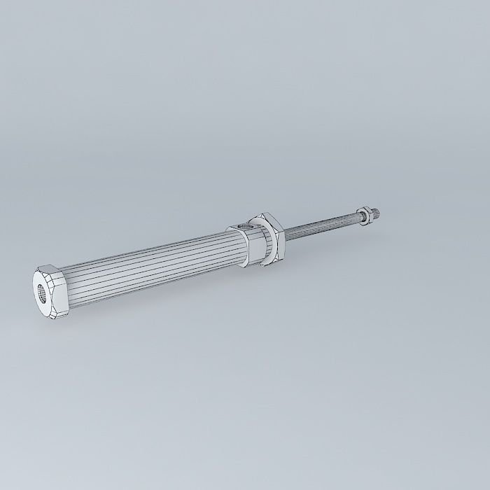 ISO 6432 cylinder diameter 20 mm flat back. Free 3D model_4