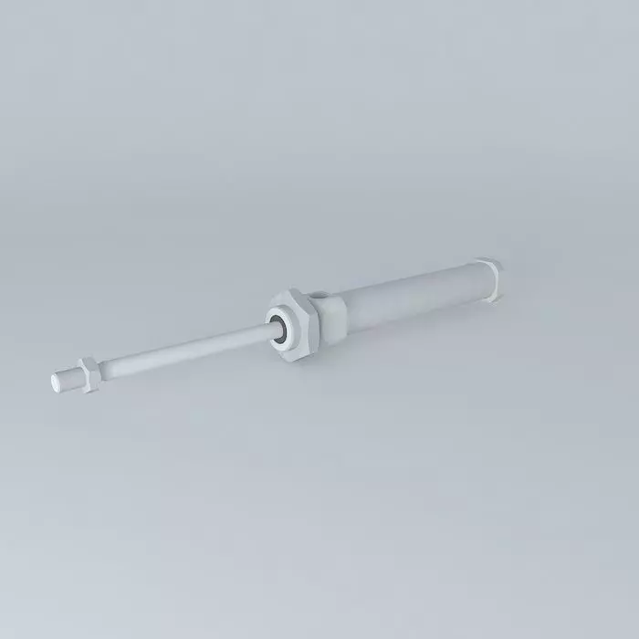 ISO 6432 cylinder diameter 20 mm flat back. Free 3D model_0