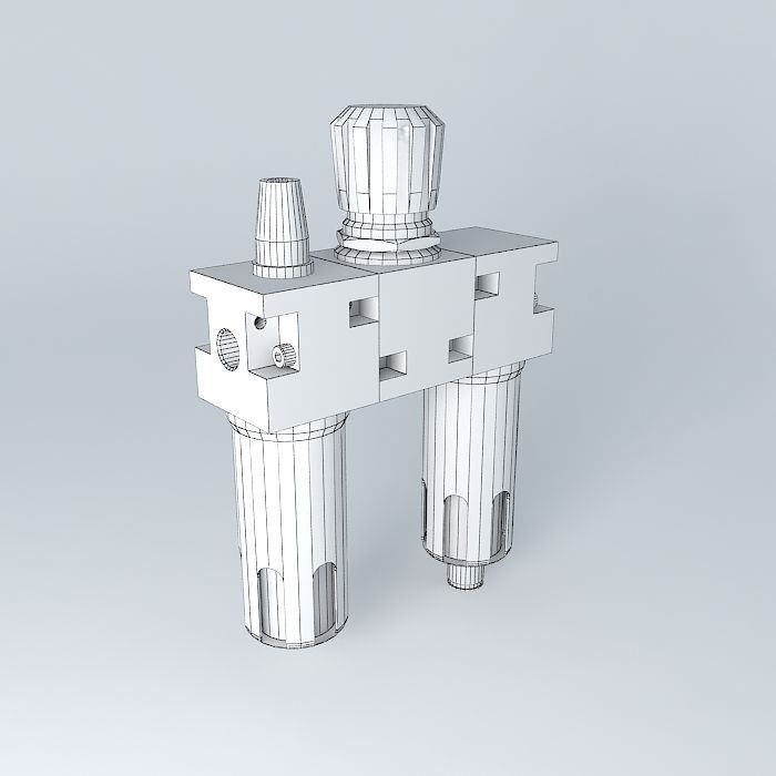 Filter regulator lubricator 14 preassembled Free 3D model_4