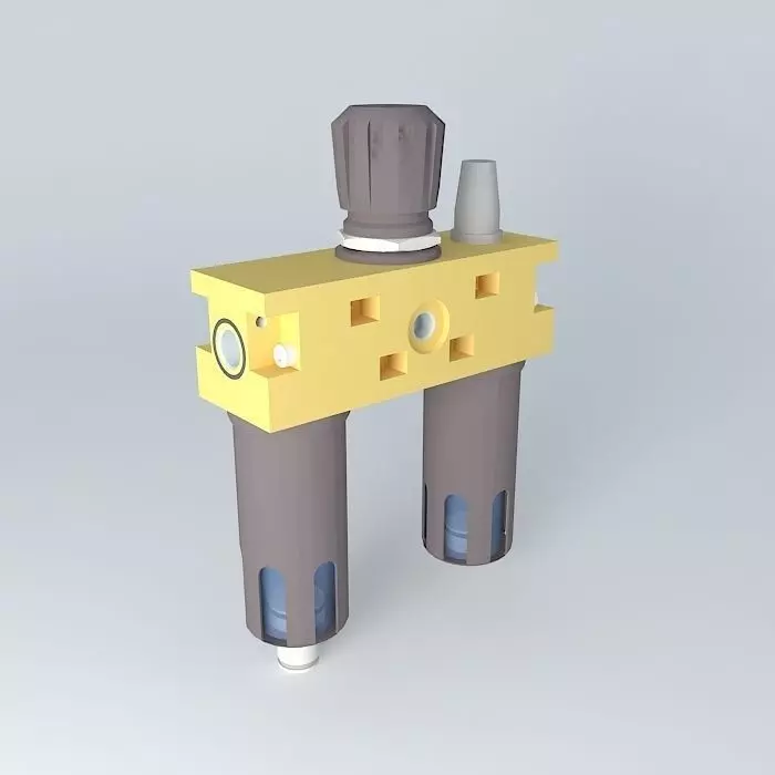 Filter regulator lubricator 14 preassembled Free 3D model_0