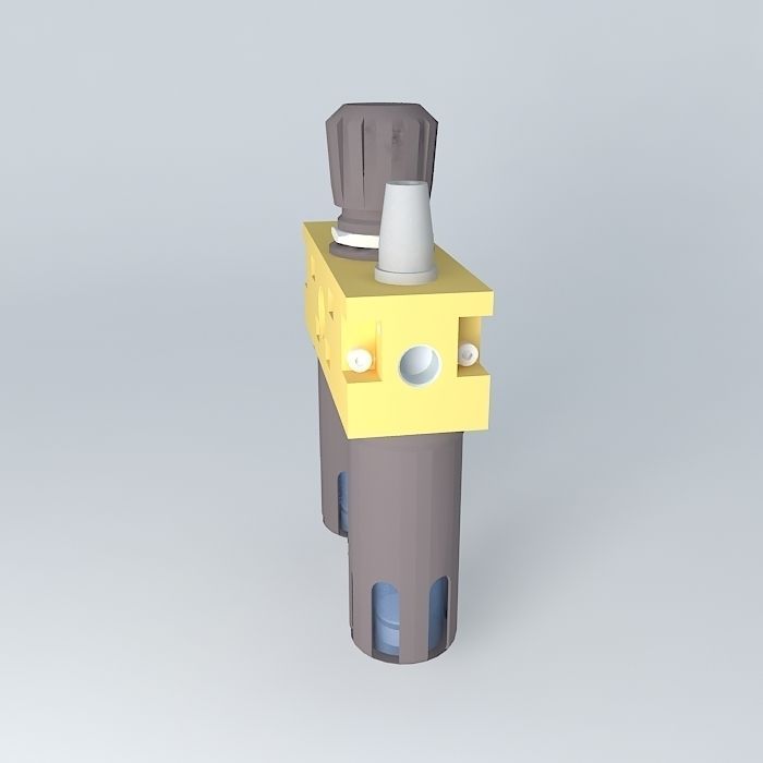 Filter regulator lubricator 14 preassembled Free 3D model_2