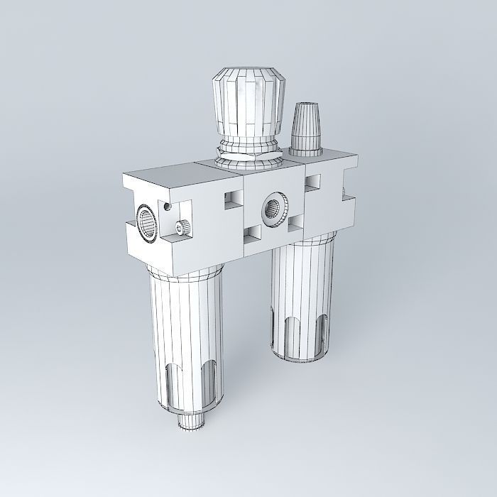Filter regulator lubricator 14 preassembled Free 3D model_3