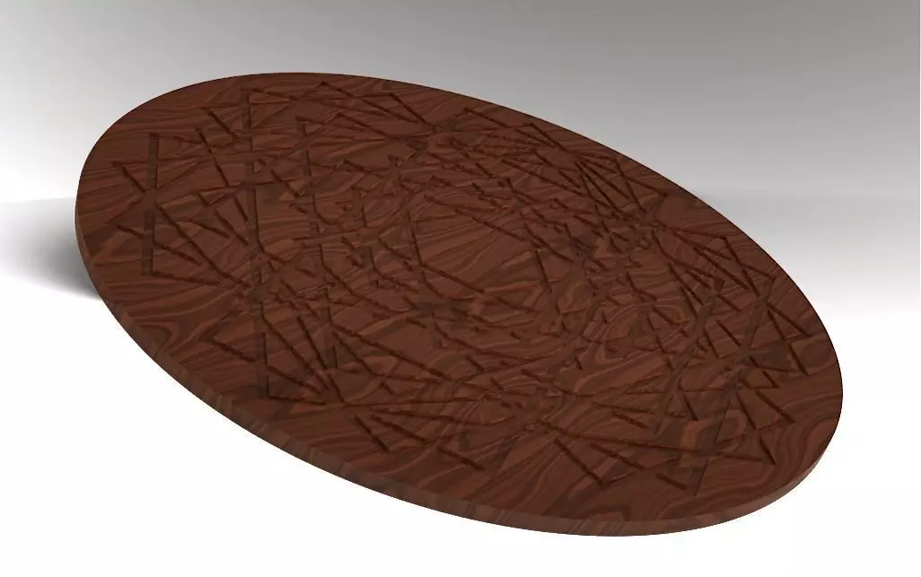 Mahogany table top Free 3D model_0