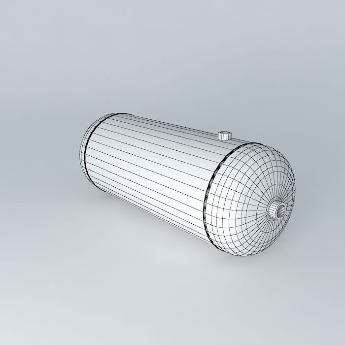 Pneumatic Tank 15 liters 4 outputs (2x 2x G 1/2 G 3/8) Free 3D model_3