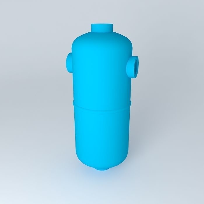 Pneumatic reservoir 1 liter 4 outputs G 1 2 Free 3D model_1