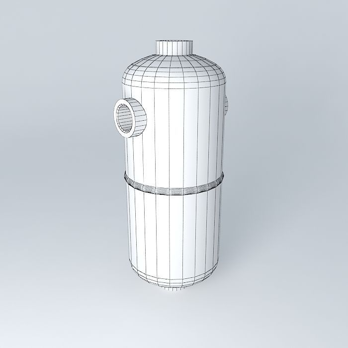 Pneumatic reservoir 1 liter 4 outputs G 1 2 Free 3D model_4