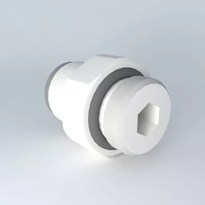 Quilting straight male cylindrical diameter 6 M10x1 Free 3D model
