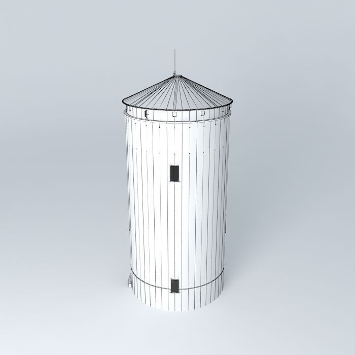 Water tower overlooking Tournus Free 3D model_3