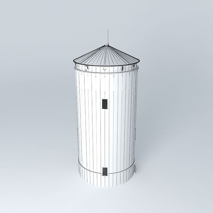 Water tower overlooking Tournus Free 3D model_4