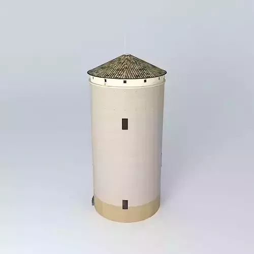 Water tower overlooking Tournus Free 3D model
