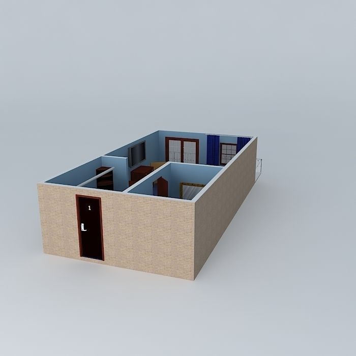 Luxury Hotel Room Free 3D model_1