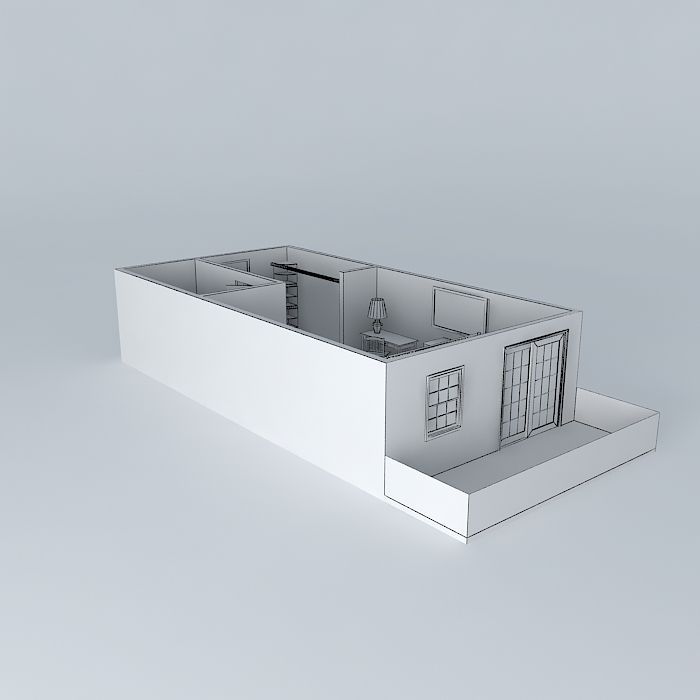 Luxury Hotel Room Free 3D model_3