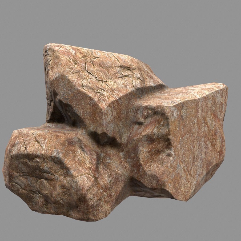 Rock Set Low-poly 3D model_5