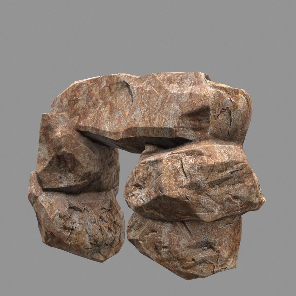 Rock Set Low-poly 3D model_9