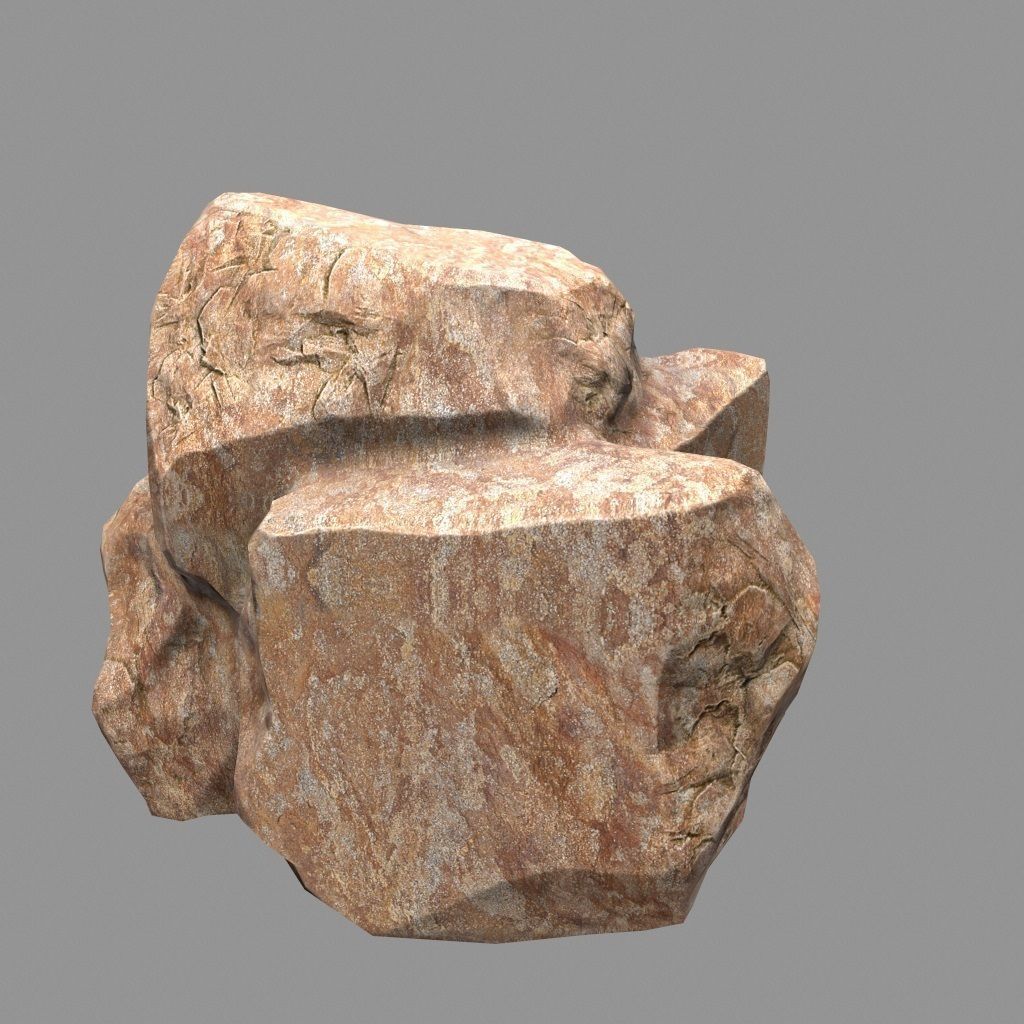 Rock Set Low-poly 3D model_11
