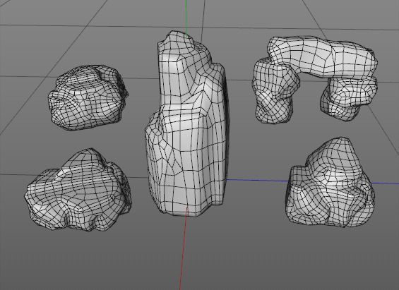 Rock Set Low-poly 3D model_27