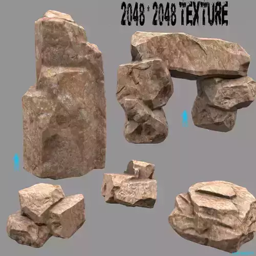 Rock Set Low-poly 3D model Rock Set Low-poly 3D model