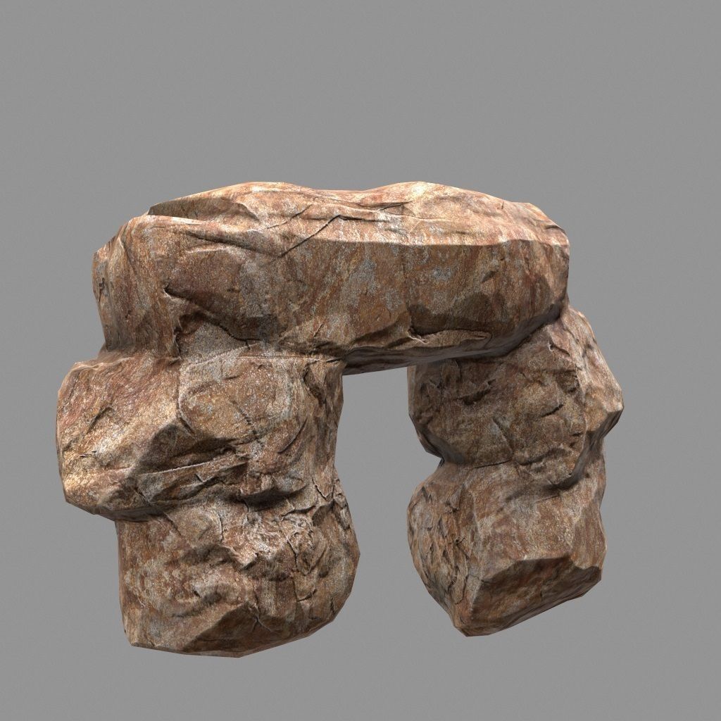 Rock Set Low-poly 3D model_4